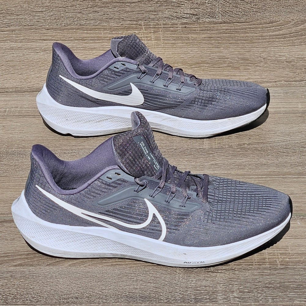 Nike Air Zoom Pegasus 39 Mens 12 Iron Grey Cave Purple Running Shoes DM0164-002